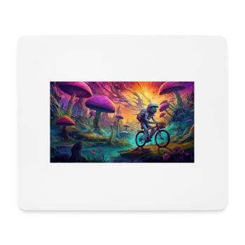 Psychedelic Alien Bicycle Day - Mouse Pad (horizontal) - white - Front