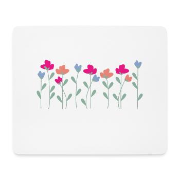 Blumige Vibes - Geschenkidee - Mousepad (Querformat) - Weiß - Vorne