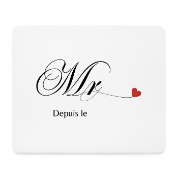 T-shirt personnalisé de couple assorti Mr et Mme - Tapis de souris (format paysage) - blanc - Devant