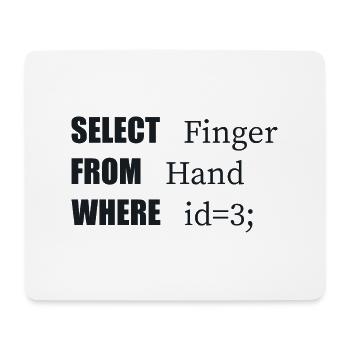 Hand Select Finger, Funny code. Coders Language - Mouse Pad (horizontal) - white - Front