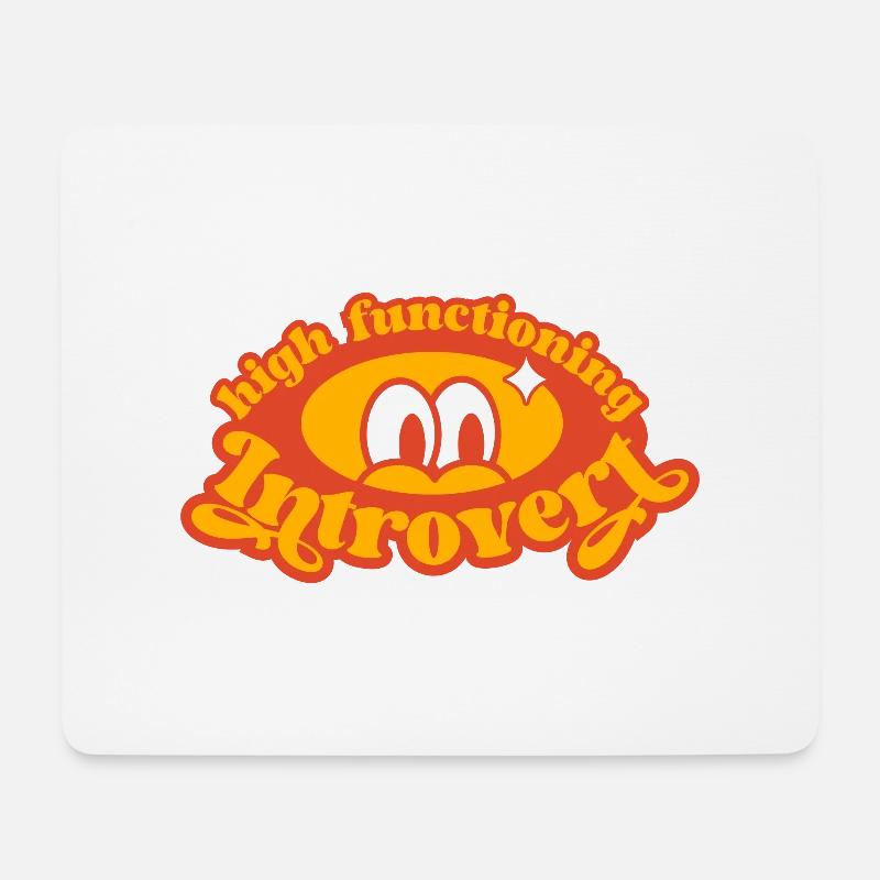 Hochfunktional introvertiert, lustig retro - Mousepad (Querformat) - Weiß