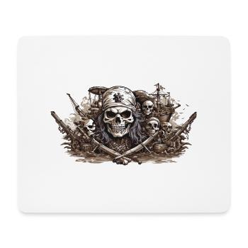 Halloween Pirate Flag Skull Buccaneer Design - Mouse Pad (horizontal) - white - Front