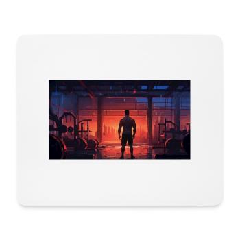 Un gars dans le gymnase - Tapis de souris (format paysage) - blanc - Devant