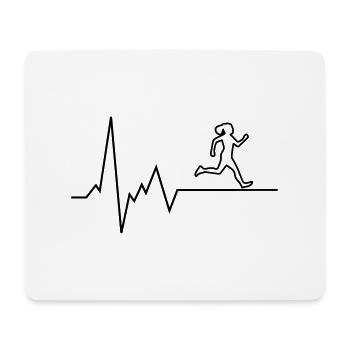 herzschlag läuferin - Mousepad (Querformat) - Weiß - Vorne