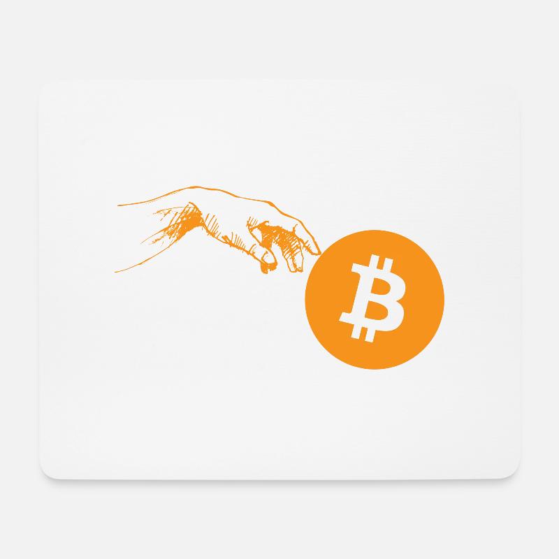Krypto Creation Hand 3 Bitcoin - Mousepad (Querformat) - Weiß