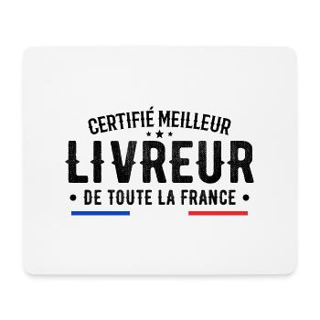 Certified Best Delivery Man in All of France - Mouse Pad (horizontal) - white - Front