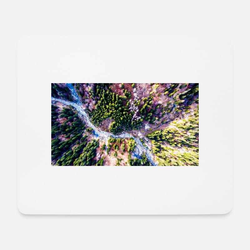 Vogelperspektive auf den Wald - Mousepad (Querformat) - Weiß