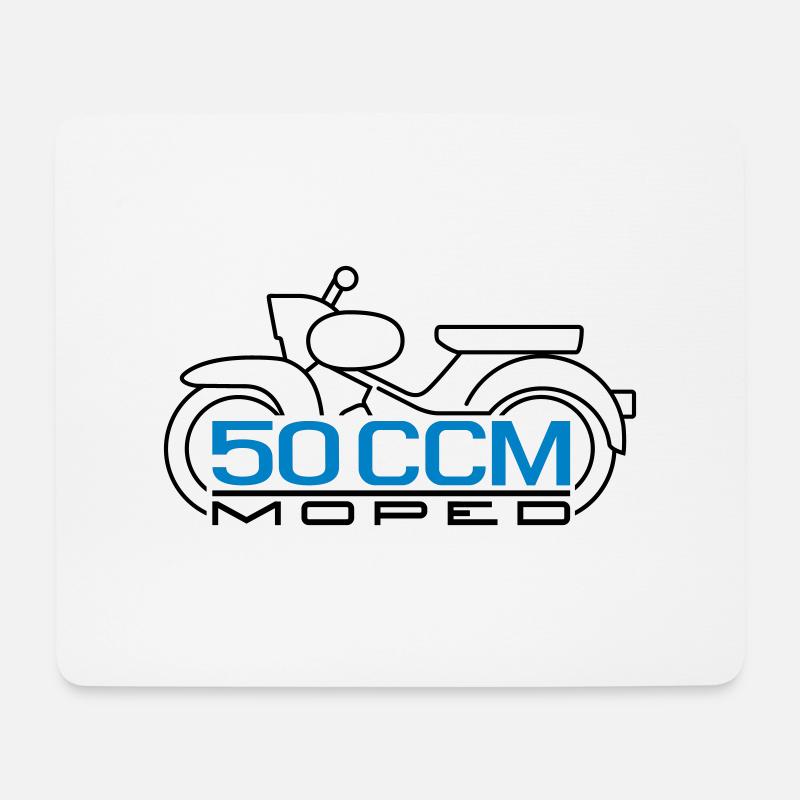 50ccm Moped Star Emblem v.2 - Mousepad (Querformat) - Weiß