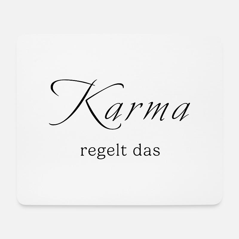 Karma regelt - Mousepad (Querformat) - Weiß