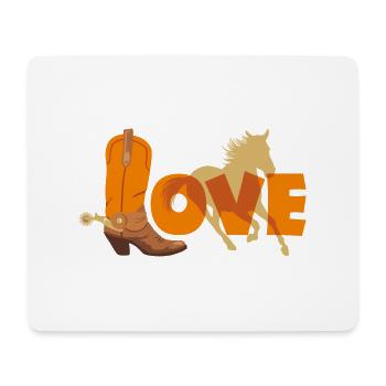 Cowboy boot and horse silhouette - Mouse Pad (horizontal) - white - Front