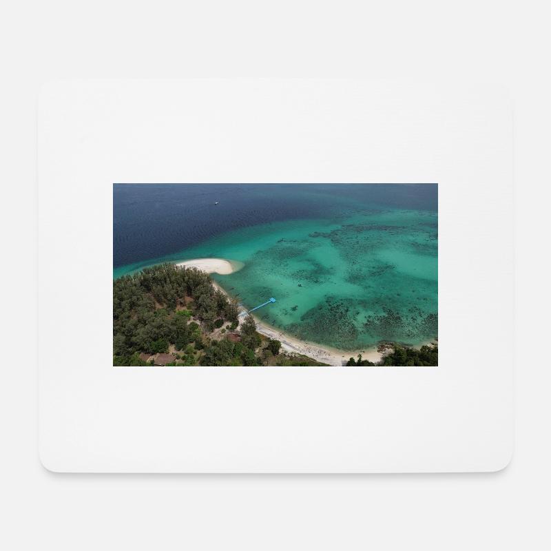 Koh Lipe Thailand Nordstrand mit blauem Ozean - Mousepad (Querformat) - Weiß
