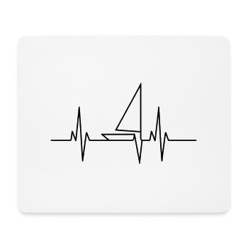 Segelboot Heartbeat Segelboot - Mousepad (Querformat) - Weiß - Vorne