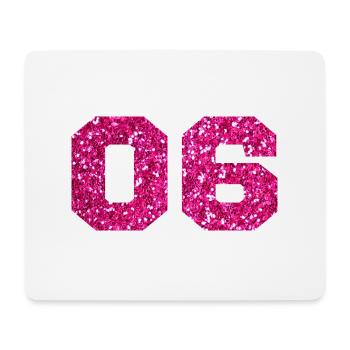 Number 6 Pink Glitter - 6th Anniversary - Mouse Pad (horizontal) - white - Front