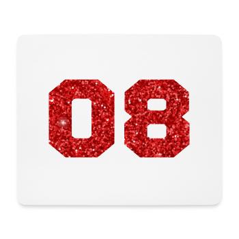 Number 8 Red Glitter - 8th Anniversary - Mouse Pad (horizontal) - white - Front