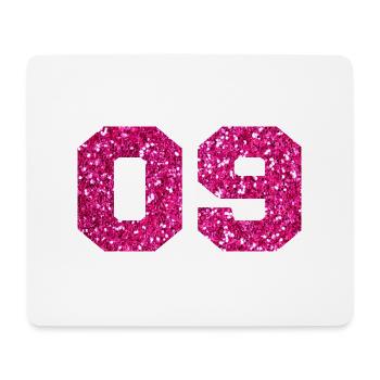 Nummer 9 Pink Glitter - 9. Geburtstag - Mousepad (Querformat) - Weiß - Vorne