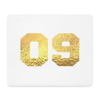 Nummer 9 Gold Glitter - 9. Jahrestag - Mousepad (Querformat) - Weiß - Vorne