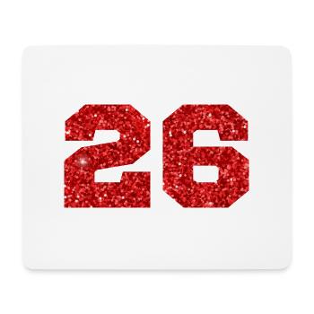 Nummer 26 Roter Glitzer - 26-jähriges Jubiläum - Mousepad (Querformat) - Weiß - Vorne