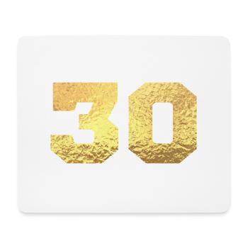 Numéro 30 paillettes doré - 30e anniversaire - Tapis de souris (format paysage) - blanc - Devant
