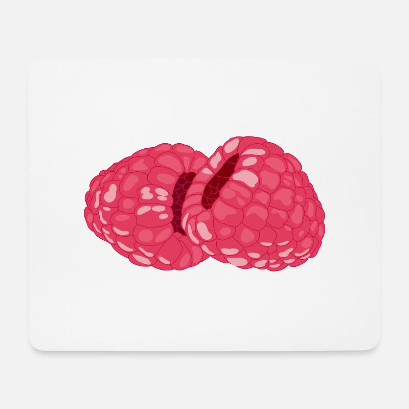 Himbeeren - Mousepad (Querformat) - Weiß