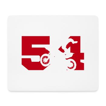 Moto 54 motard - Tapis de souris (format paysage) - blanc - Devant
