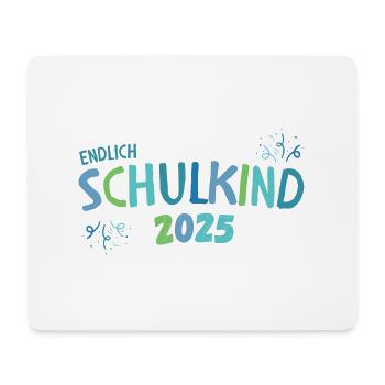 Endlich Schulkind 2025 Grün Blau für Jungen Uni - Mousepad (Querformat) - Weiß - Vorne