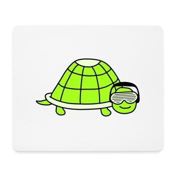 Süße Schildkröte Niedliches DJ Party Musik Tier - Mousepad (Querformat) - Weiß - Vorne