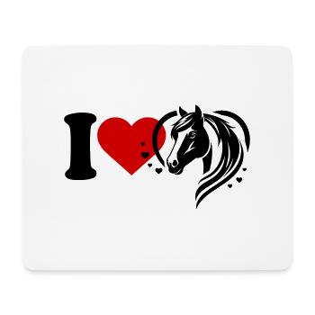 I love horses - Mouse Pad (horizontal) - white - Front