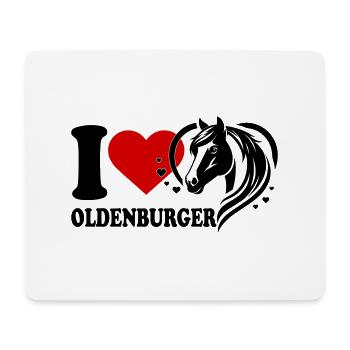 I love horse Oldenburger - Mouse Pad (horizontal) - white - Front