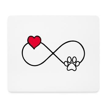 hundepfote love forever - Mousepad (Querformat) - Weiß - Vorne