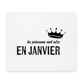 Princesses Are Born In January Birthday - Mouse Pad (horizontal) - white - Front