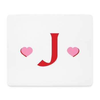 Lettre j cœurs rouges - Tapis de souris (format paysage) - blanc - Devant