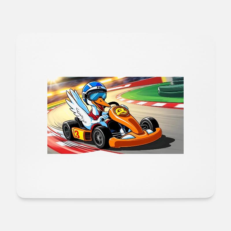 Stork Kart - Mouse Pad (horizontal) - white