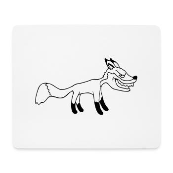 Renard, Mauvais œil, Dangereux, Renard roux, Animal sauvage - Tapis de souris (format paysage) - blanc - Devant