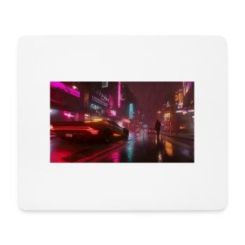 Cyberpunk City1 - Mouse Pad (horizontal) - white - Front