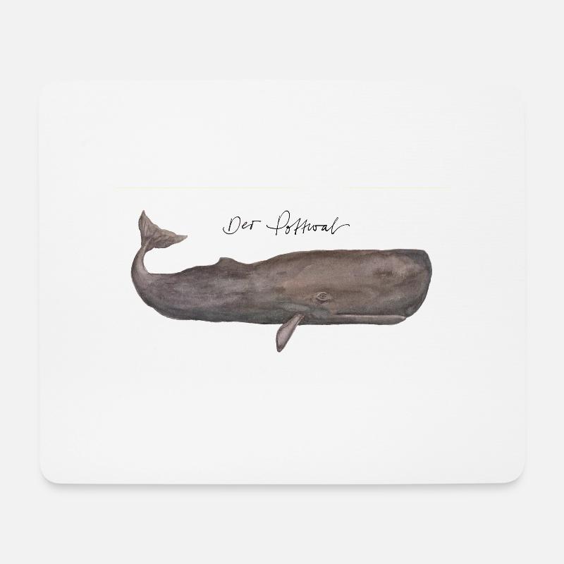 Der Pottwal Aquarell - Mousepad (Querformat) - Weiß
