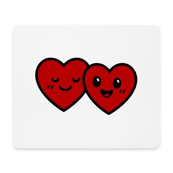 Herzen Paar Liebe - Mousepad (Querformat) - Weiß - Vorne