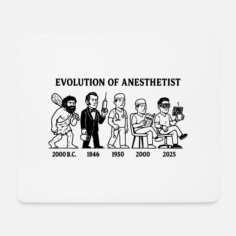 Evolution of Anesthetist - Mediziner mit Stil - Mousepad (Querformat) - Weiß