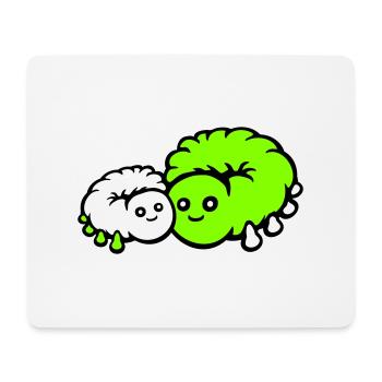 2 Raupe Mama Papa Kind Familie Mutter Vater süß - Mousepad (Querformat) - Weiß - Vorne