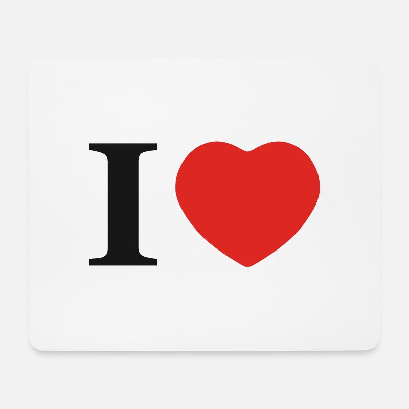 I love - Tapis de souris (format paysage) - blanc