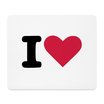 i love - Mousepad (Querformat) - Weiß - Vorne
