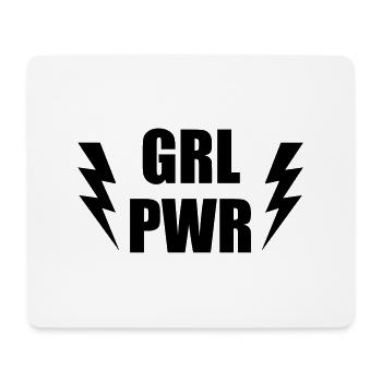 GRL PWR - GIRL POWER - Mousepad (Querformat) - Weiß - Vorne