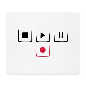 stop play pause rec - Tapis de souris (format paysage) - blanc - Devant