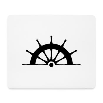 Steuerrad schwarz - Mousepad (Querformat) - Weiß - Vorne