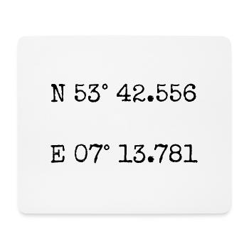 Norderney Koordinaten - Mousepad (Querformat) - Weiß - Vorne