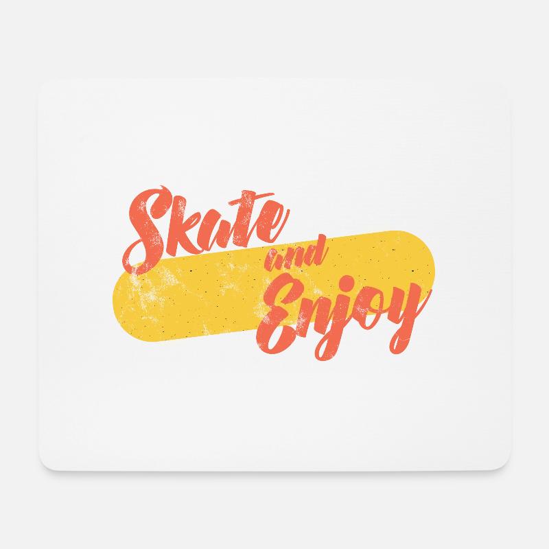 Skater - Skateboard - Geschenk - Skate And Enjoy - Mousepad (Querformat) - Weiß