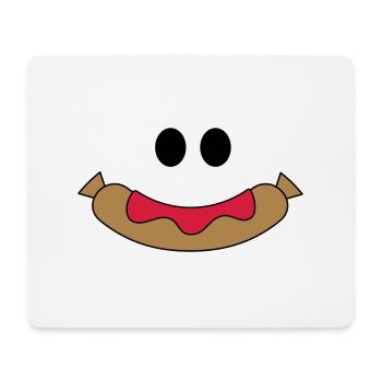 Saucisse heureuse - Tapis de souris (format paysage) - blanc - Devant