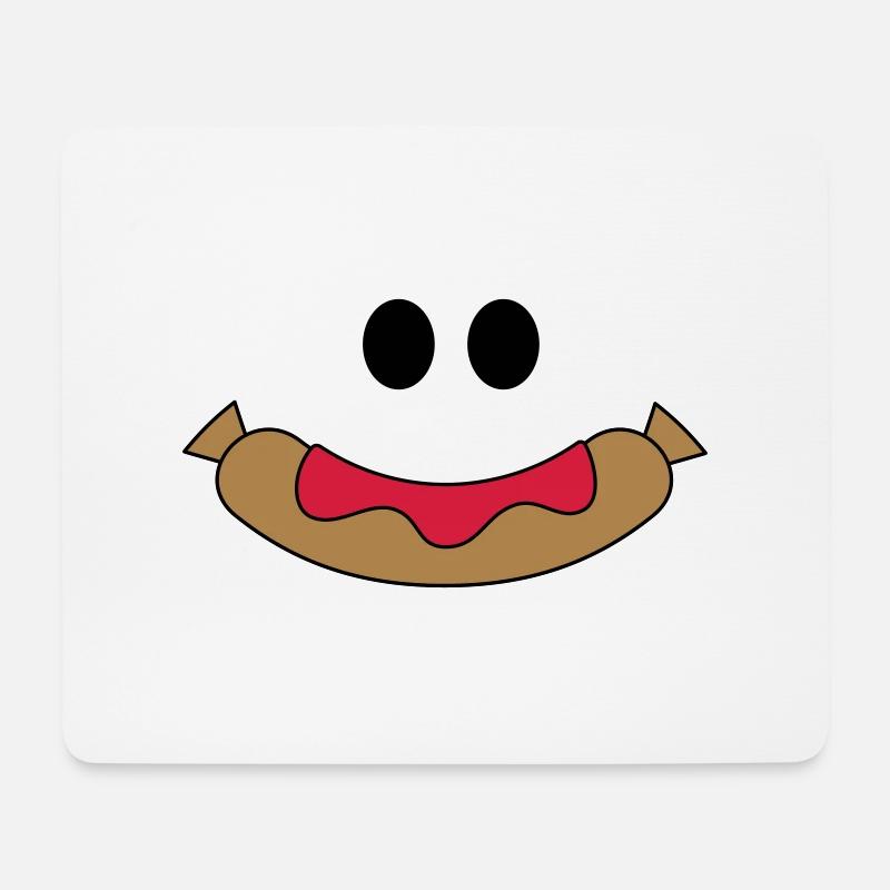 Glückliche Wurst - Mousepad (Querformat) - Weiß