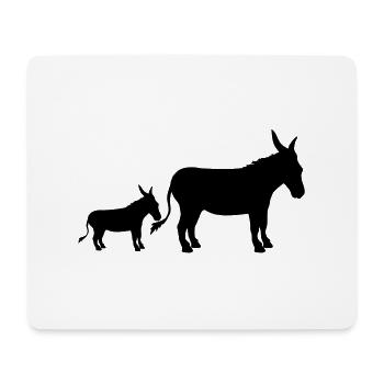 baby child small young family mom dad donkey pf - Mouse Pad (horizontal) - white - Front