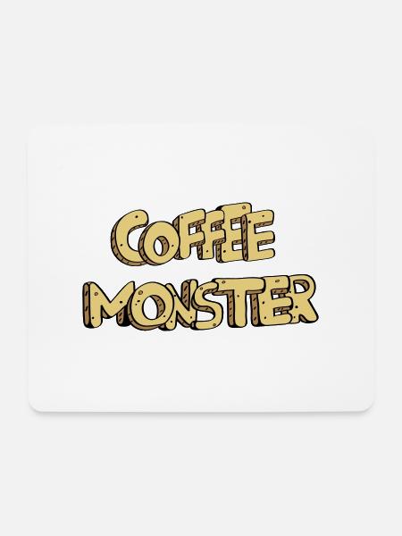 textcoffee_monster - Mousepad (Querformat) - Weiß