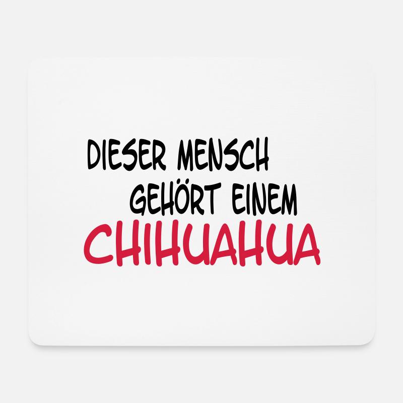 mensch chihuahua - Mousepad (Querformat) - Weiß